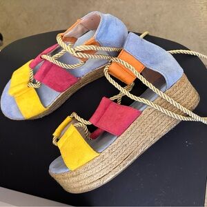 Multicolored Platform Sandals